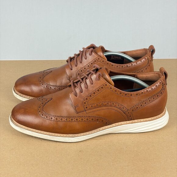 Cole Haan Grandevolution Leather Wingtip Oxford Dress Shoes Mens 12 Brown - Picture 11 of 11